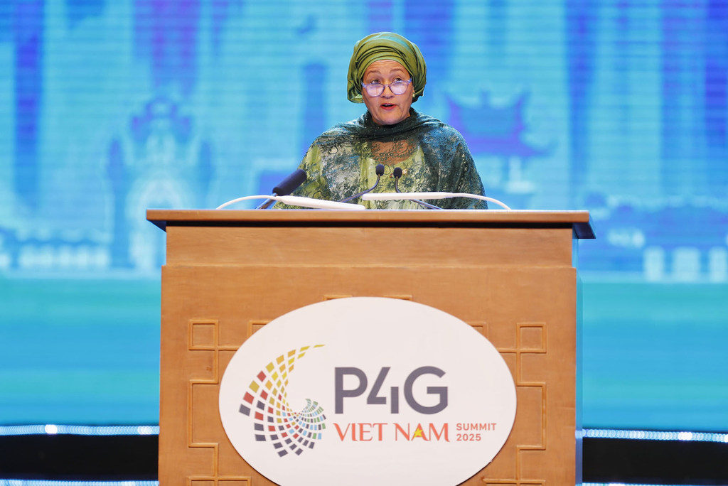 Deputy Secretary-General Amina Mohammed delivers remarks at the P4G Summit in Hanoi, Viet Nam.